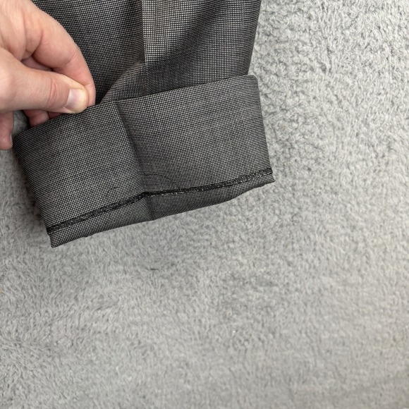Ralph Lauren Black Label Dress Pants Size 35 Gray Birdseye Adjustable Waist Flat - Picture 8 of 11